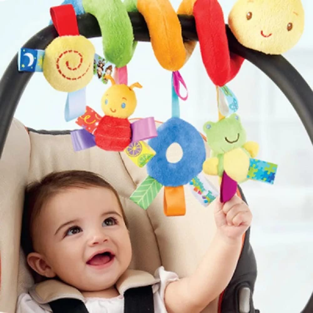 Brinquedos para Cadeirinhas de Bebê Atividades Carrinho de Pelúcia em Espiral e Brinquedos de Berço para Acessórios de Viagem Brinquedo de Chocalho de Suspensão