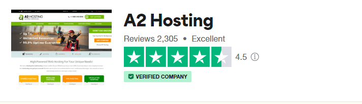 A2 hosting Trustpilot review
