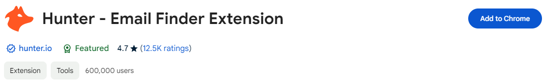 hunter chrome extension for email finder