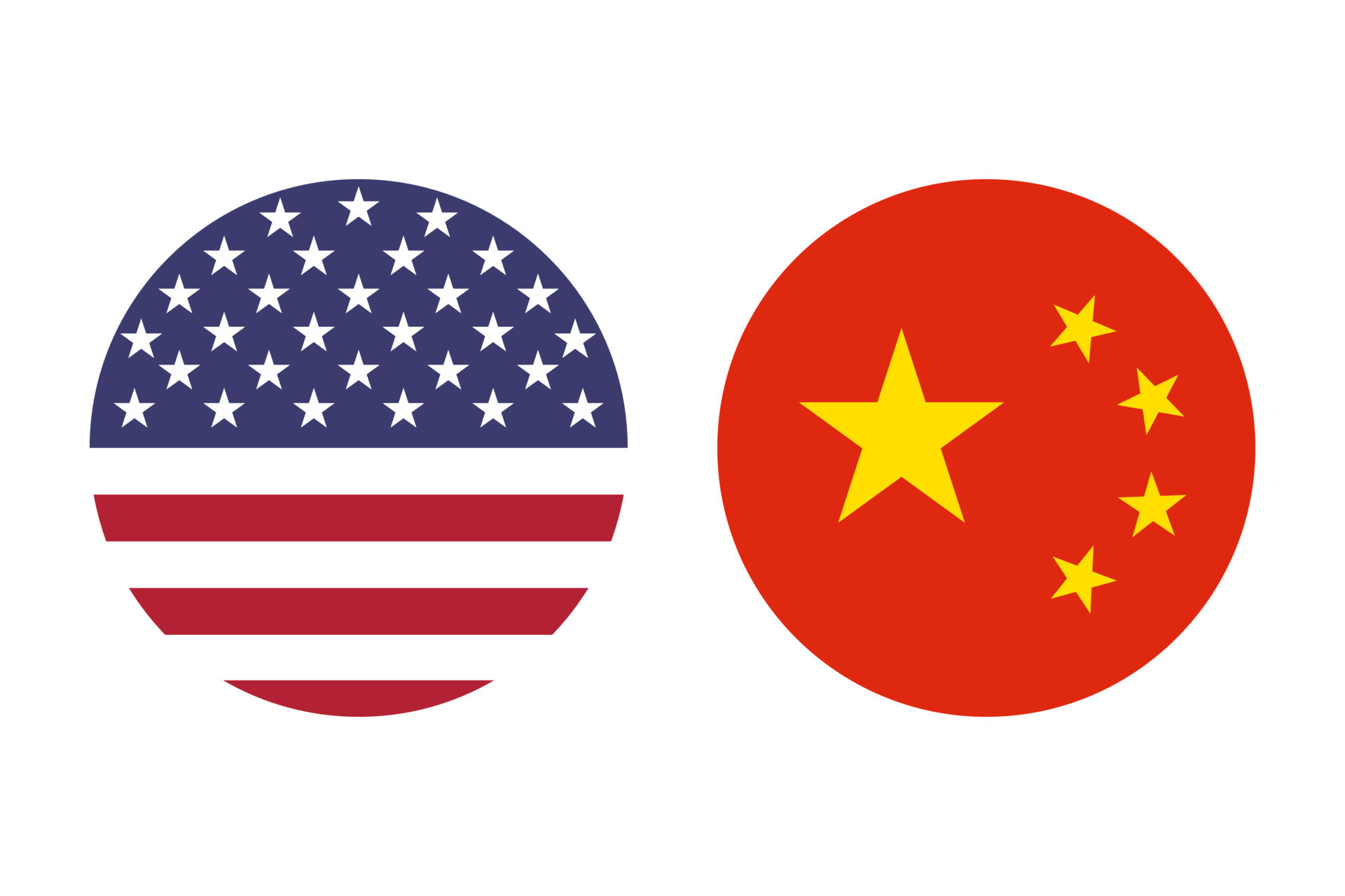 Round icons of US and Chinese flags, vector illustration. 13426341 Vector  Art at Vecteezy