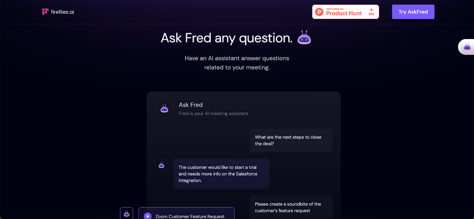 AI answer generator: AskFred