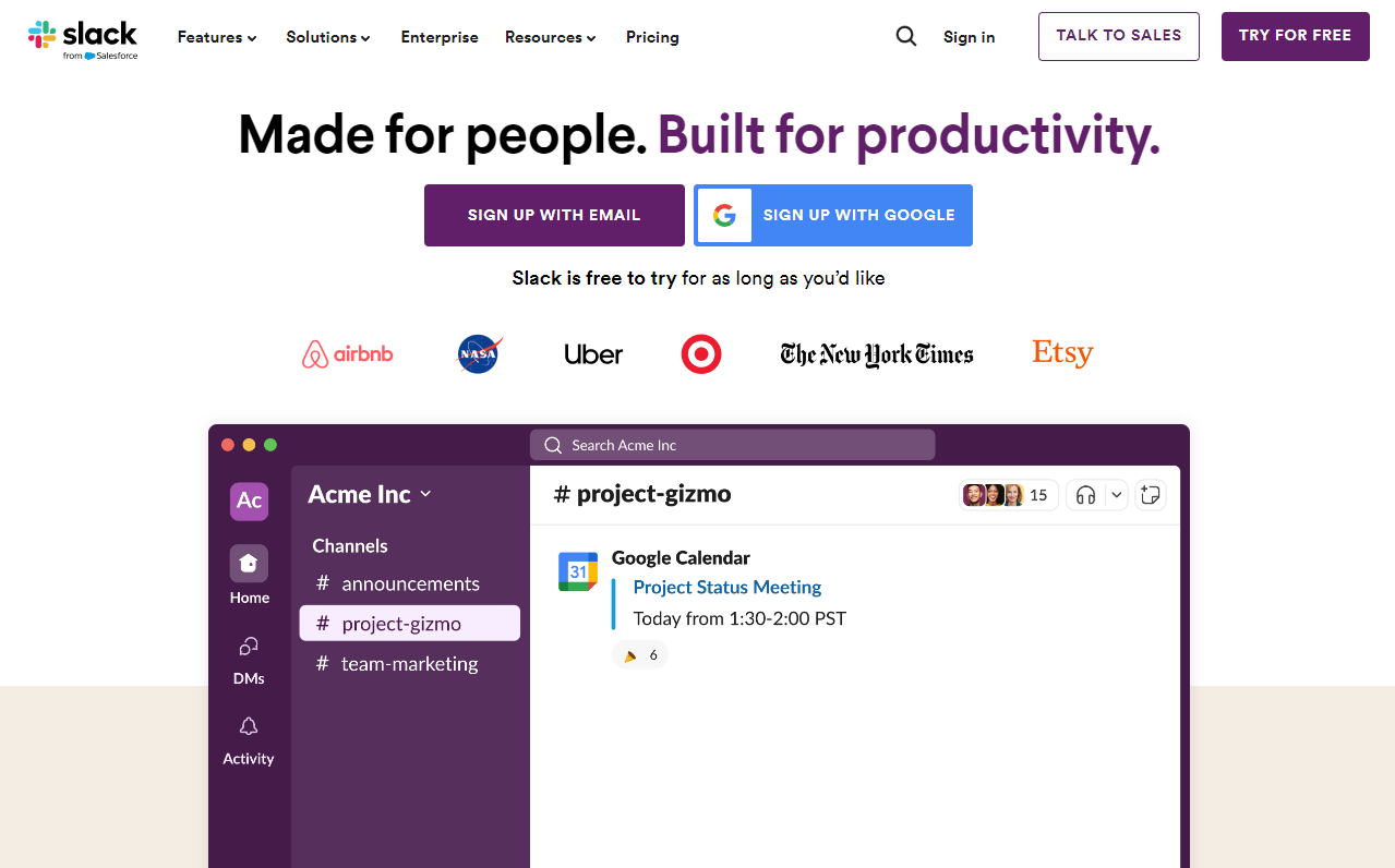 Slack: Made for people. Built for productivity