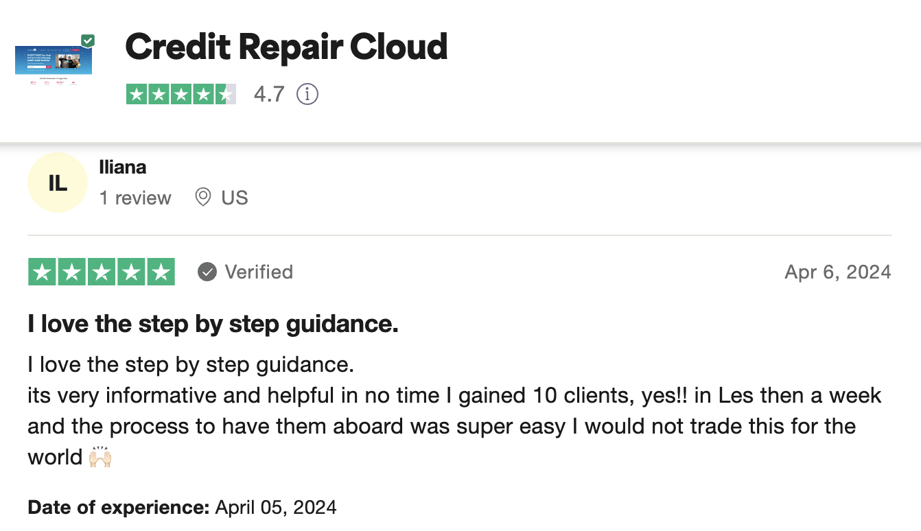 Credit Repair Cloud reviews Trustpilot