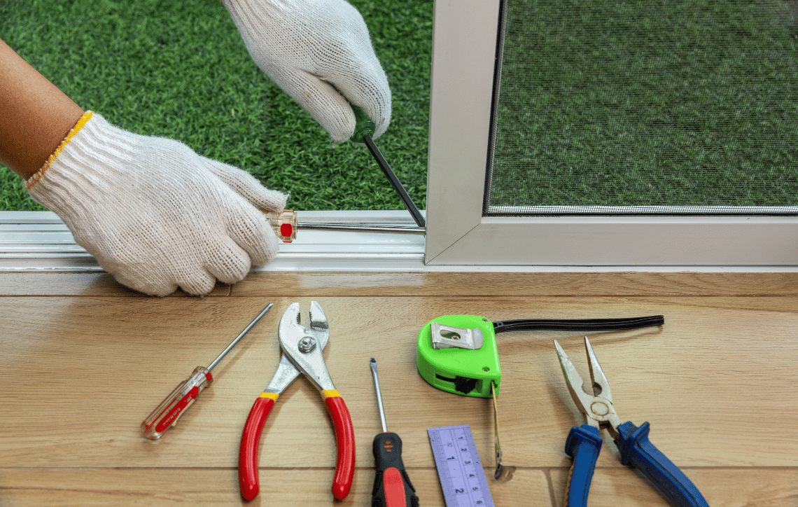 Fixing sliding patio door