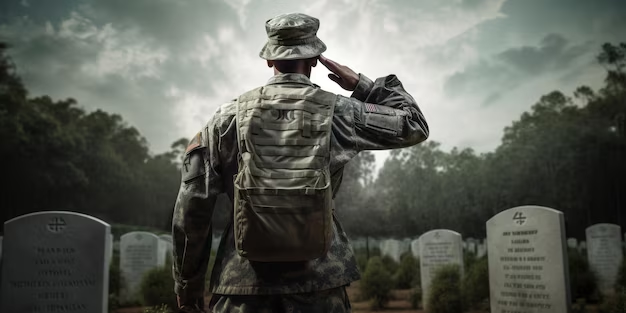 American Soldier is Saluting the Graves of People Who Died to Save America
