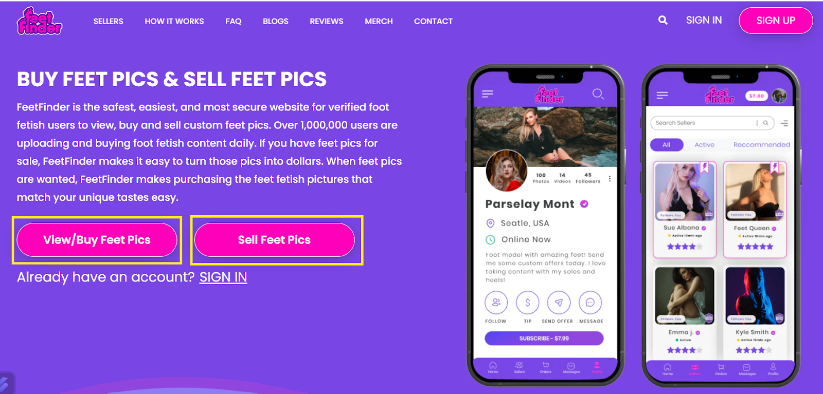 Buy and sell feet pics on FeetFinder