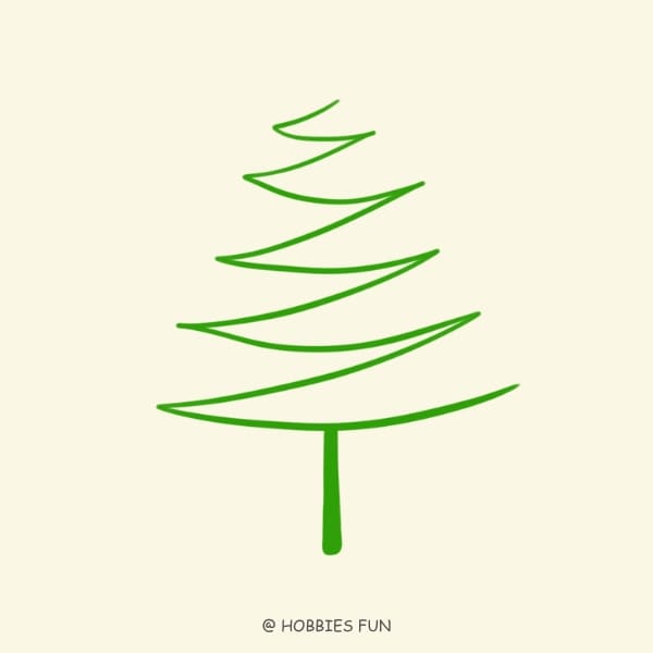 easy tree to draw, Swirly Pine Tree