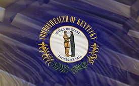 Kentucky Flag with Gold Bars