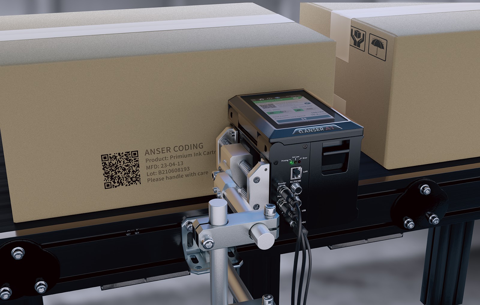 Picture of Anser A1 used for printing on cardboard boxes