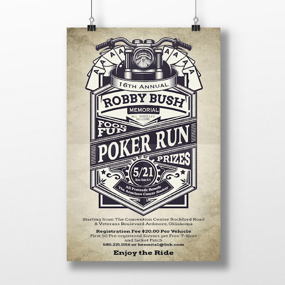 example for principle of design proportion: vintage designed poker run poster