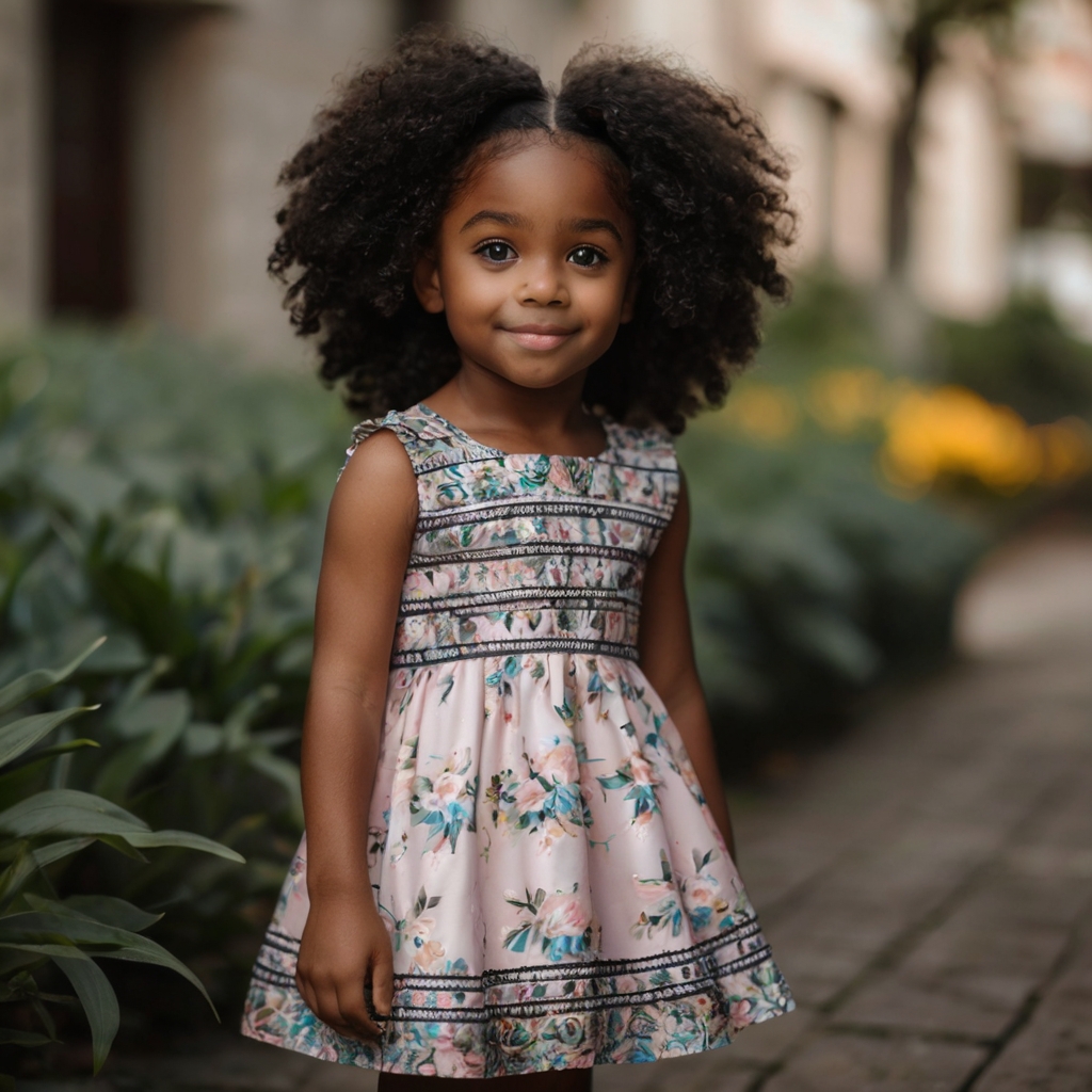 An African little girl dressed beautifully - black girl names - Baby Journey