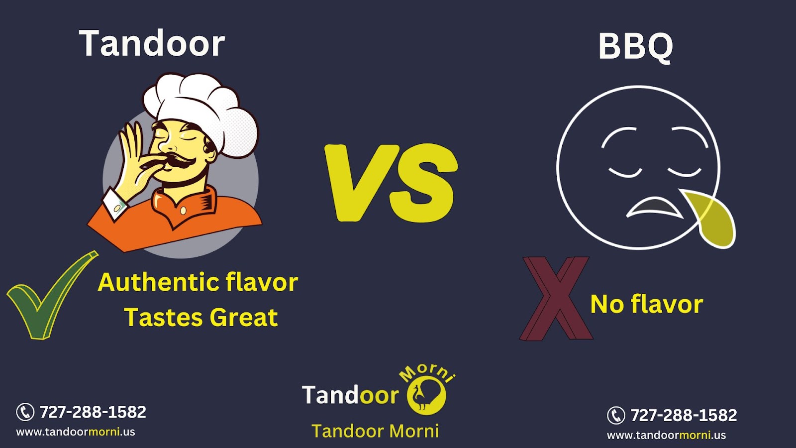 Tandoor has a more authentic flavor than barbecue.