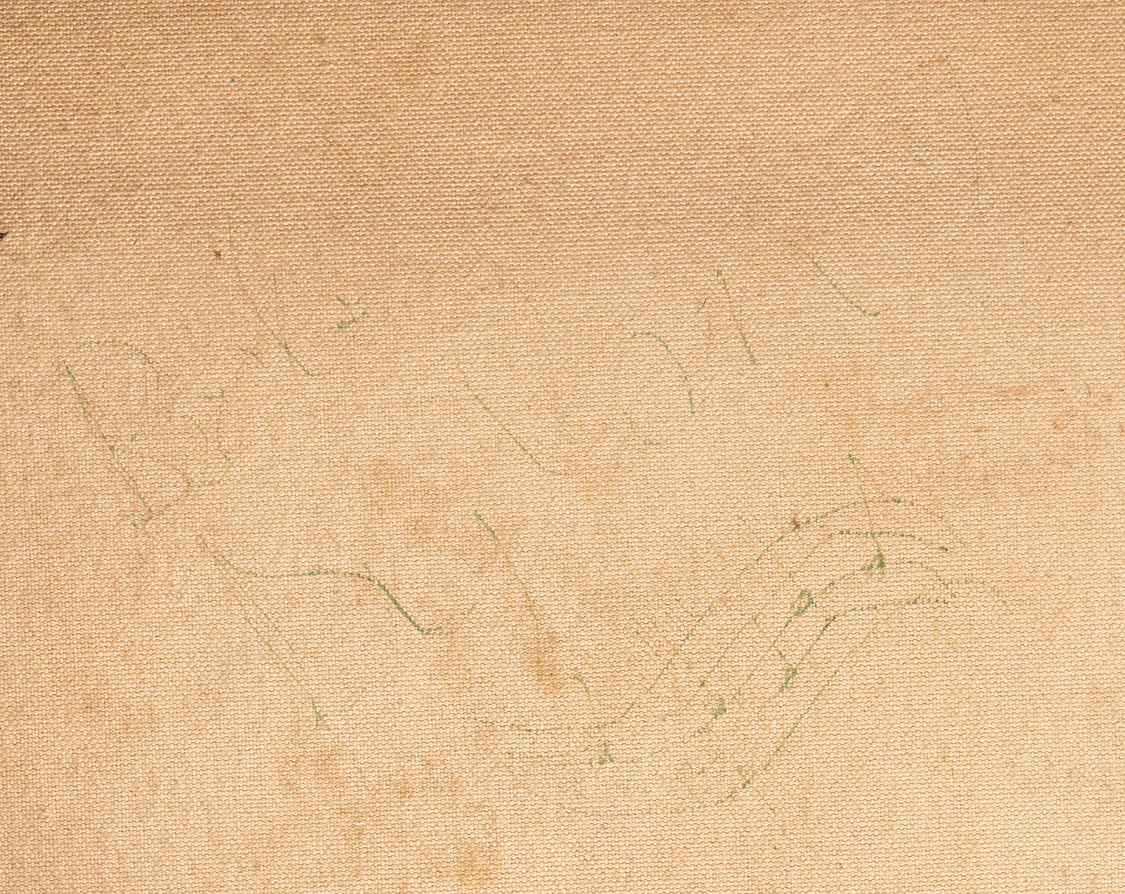 Dylan’s faintly scrawled signature on the painting’s reverse.