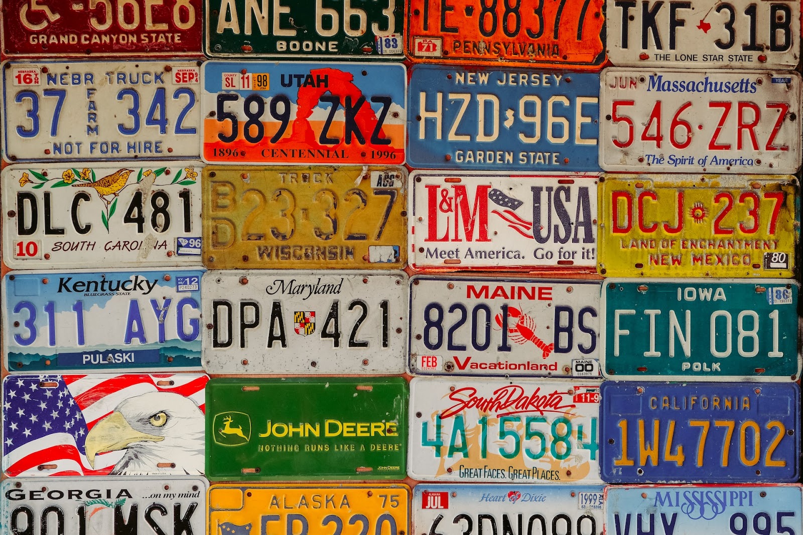 A collection of various state license plates