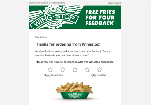 Wingstop customer survey