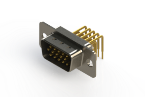 D-Sub Connector with Metal Shell and Grounding Indents