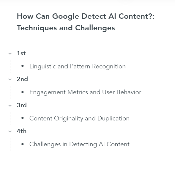 How Can Google Detect AI Content?: Techniques and Challenges
