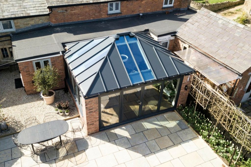 Livinroof by Ultraframe - hybrid solid and glazed conservatory roof