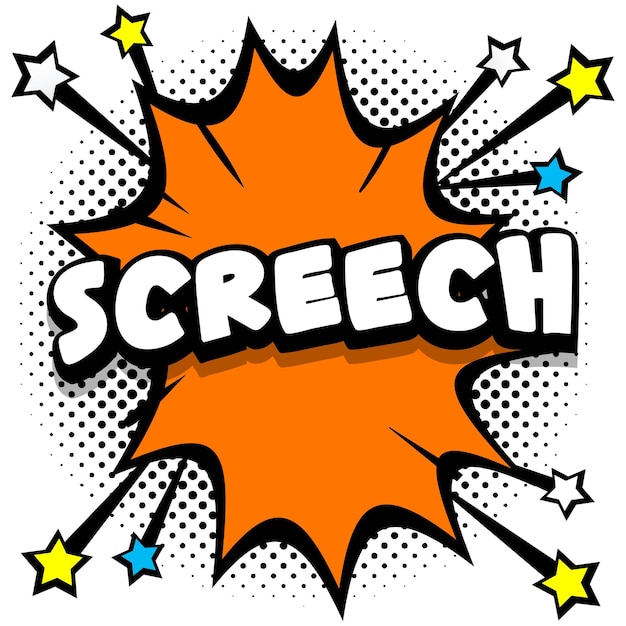Premium Vector | Screech pop art comic speech bubbles book sound effects