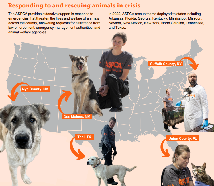 Responding to and rescuing animal in crisis over USA