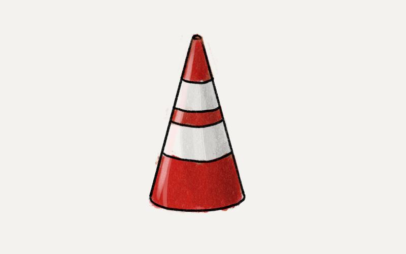 A street cone drawing