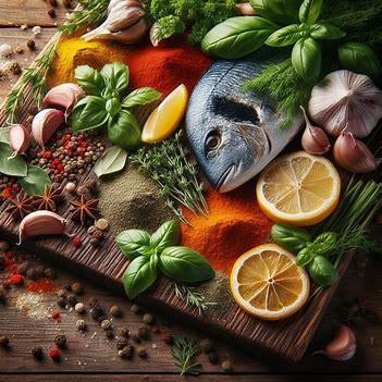 spices and herbs for cooking fish