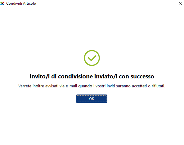 Condivisione effettuata