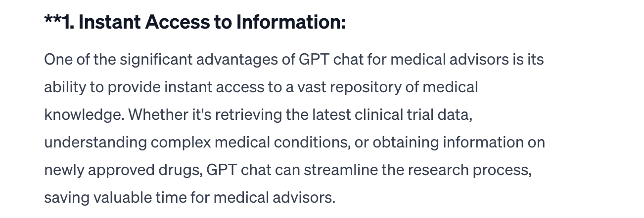 ChatGPT Instant access to information