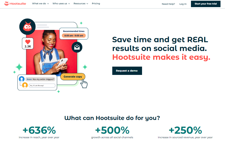 Save time and get real results on social media. Hootsuite makes it easy