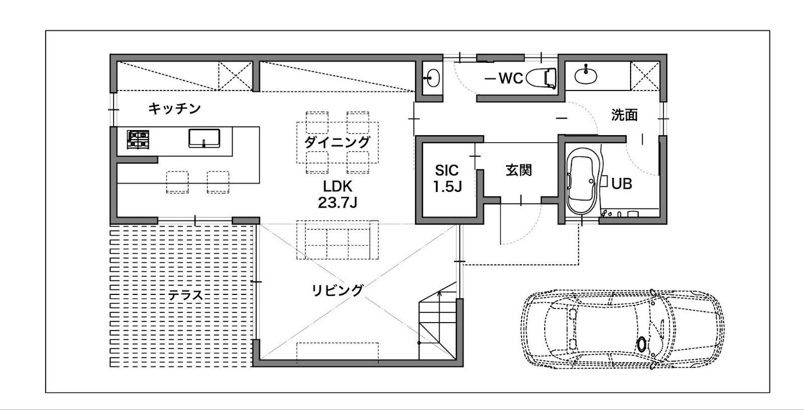 実例①【30坪～35坪】2階の子ども室は一続きで開放的に　2F