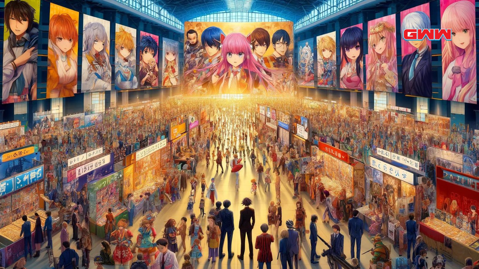 Crowded anime convention illustrating fan demographics