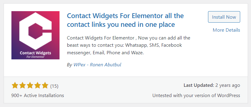 Contact widgets for Elementor