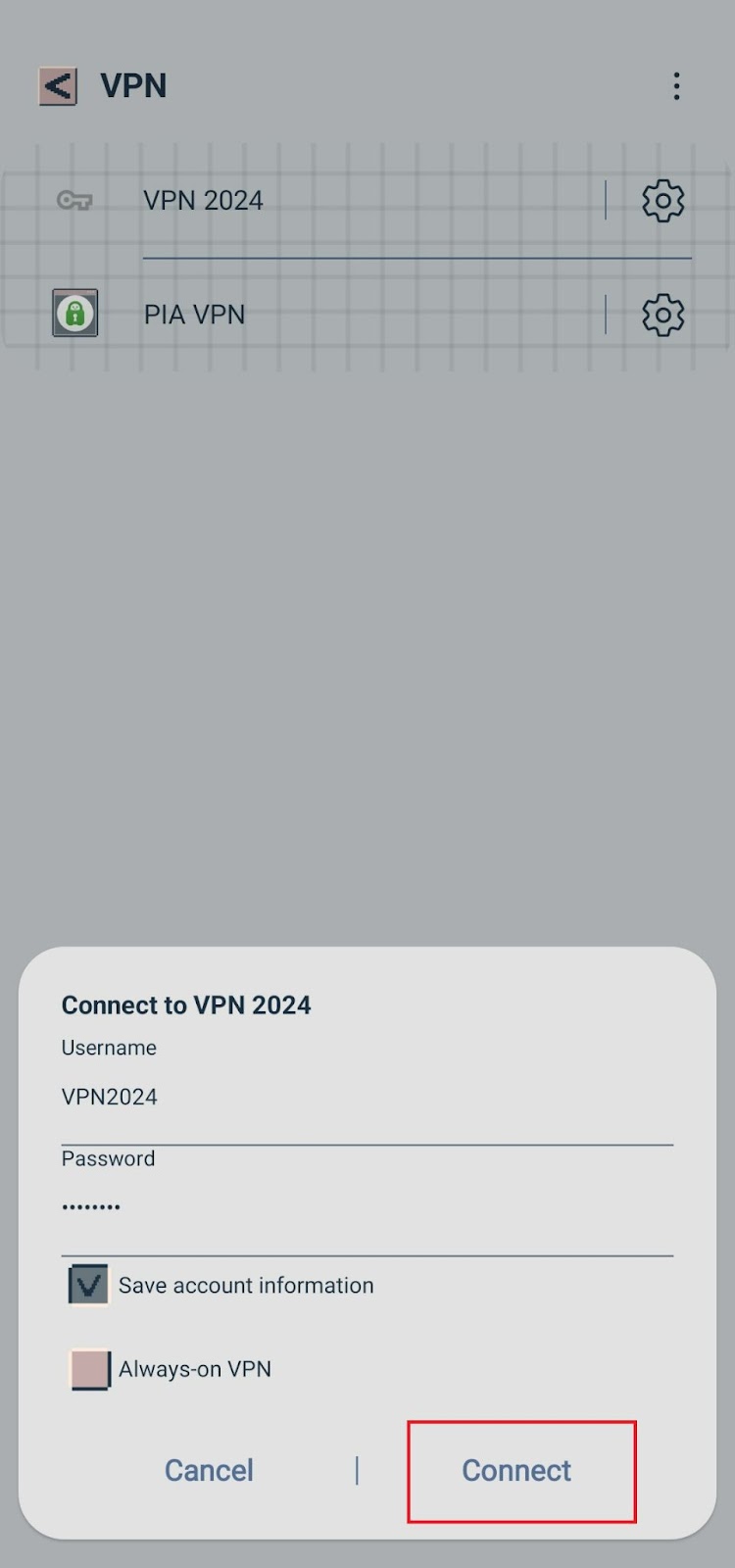 Android 手动设置 VPN 的设置截图