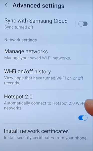 Disabling Hotspot 2.0 on Android