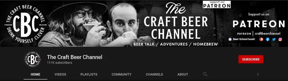 the craft beer channel youtube banner