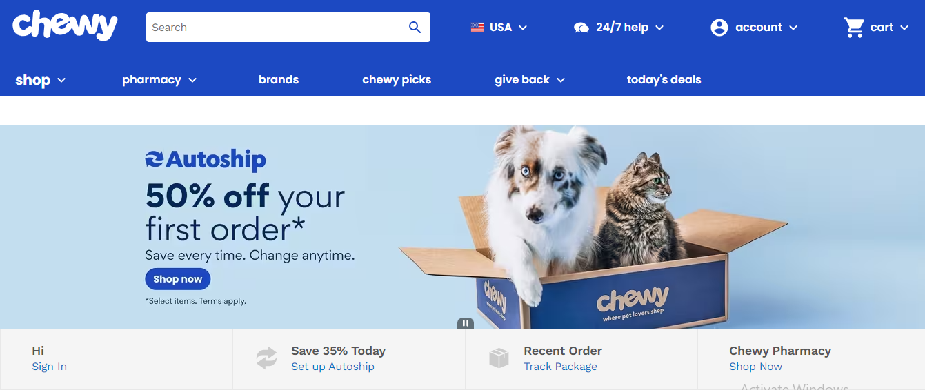Chewy Petcare app