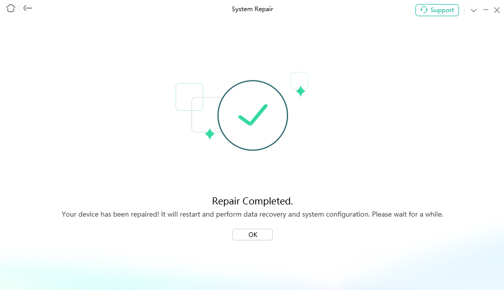 System Repair Completed 