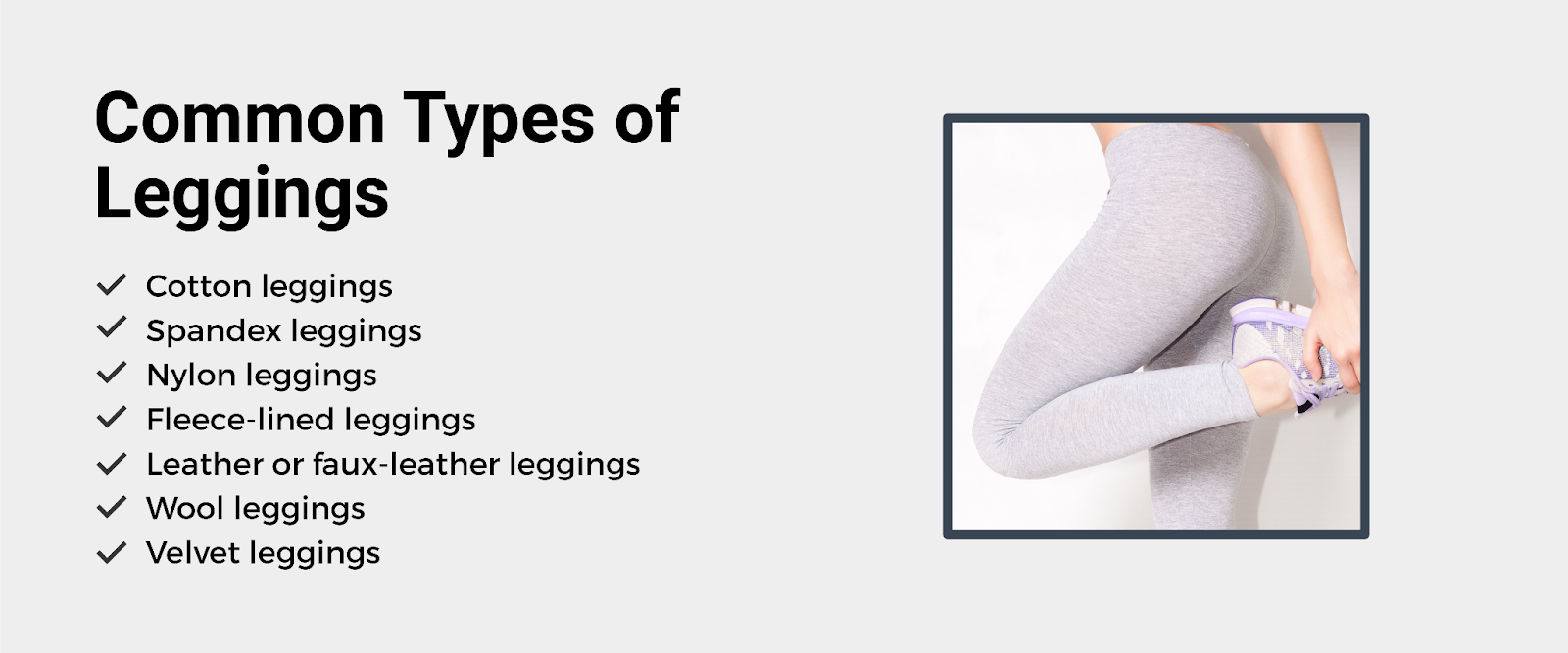 Common types of leggings