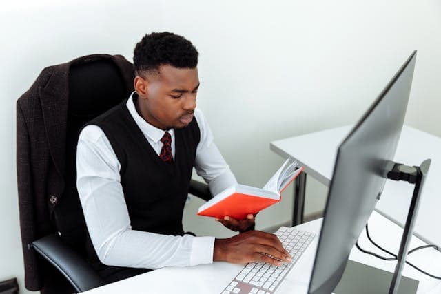 person working on a laptop