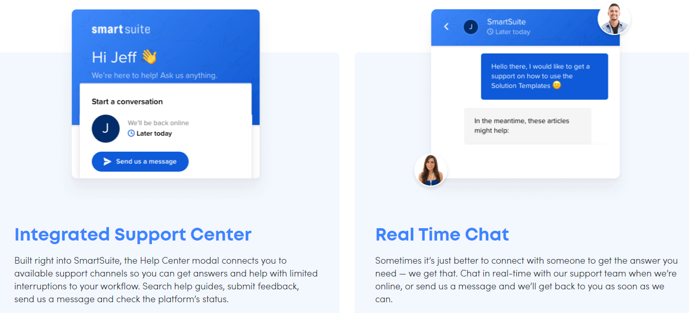 Customer Support of SmartSuite