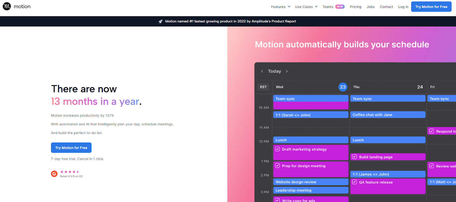 There are now 13 months in a year with Motion