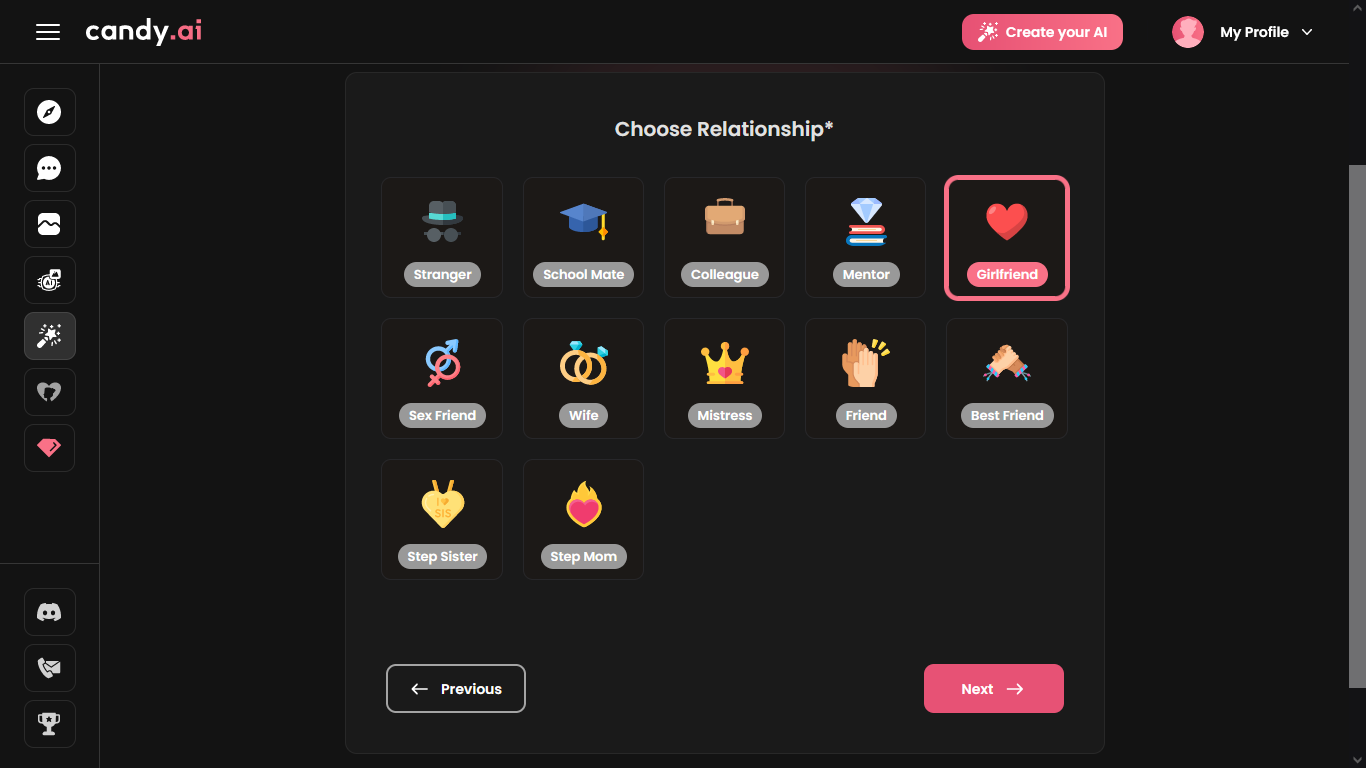 Candy.ai character relationship
