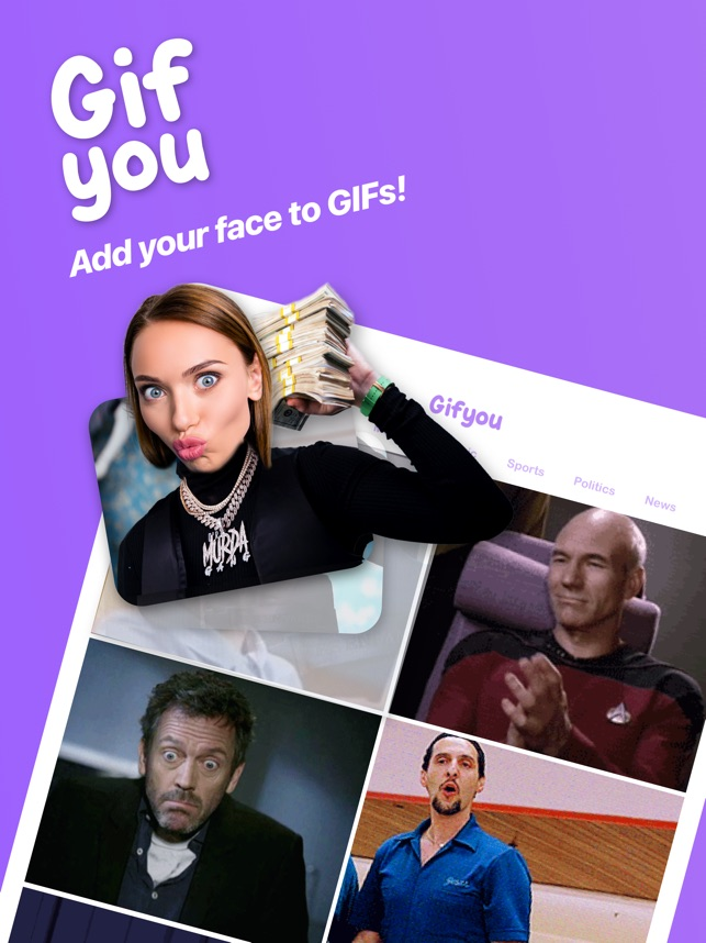 GifYou Vast Library of GIF Face Swap App