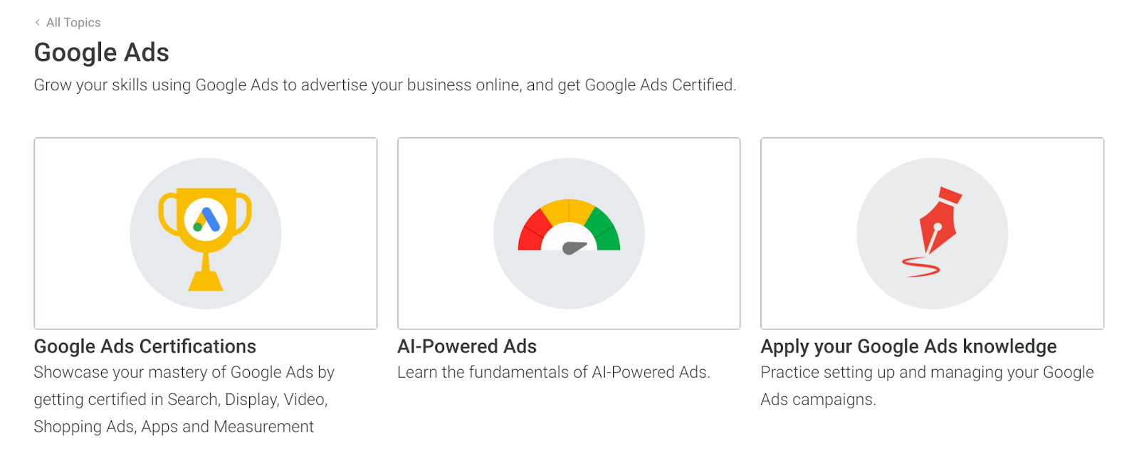 how to get a google adwords certification: select it in skillshop