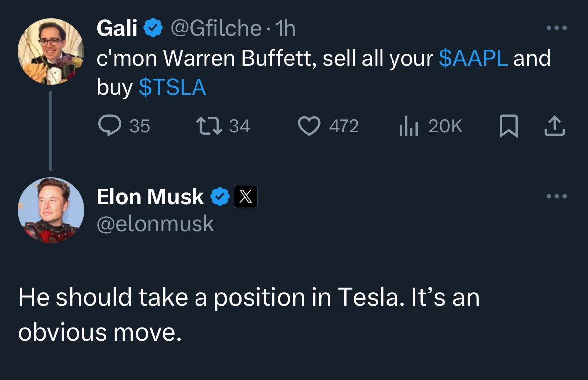 Elon Musk, Buffett’ı Tesla Hissesi Almaya Çağırıyor