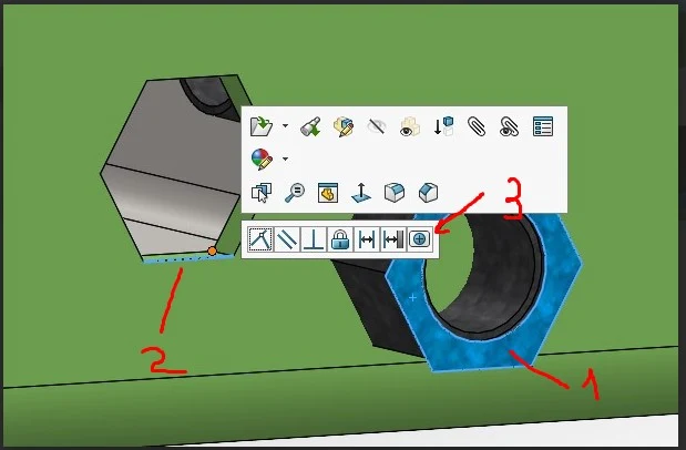 Select the face and the edge