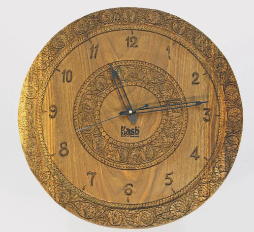 walnut wood  wall clock