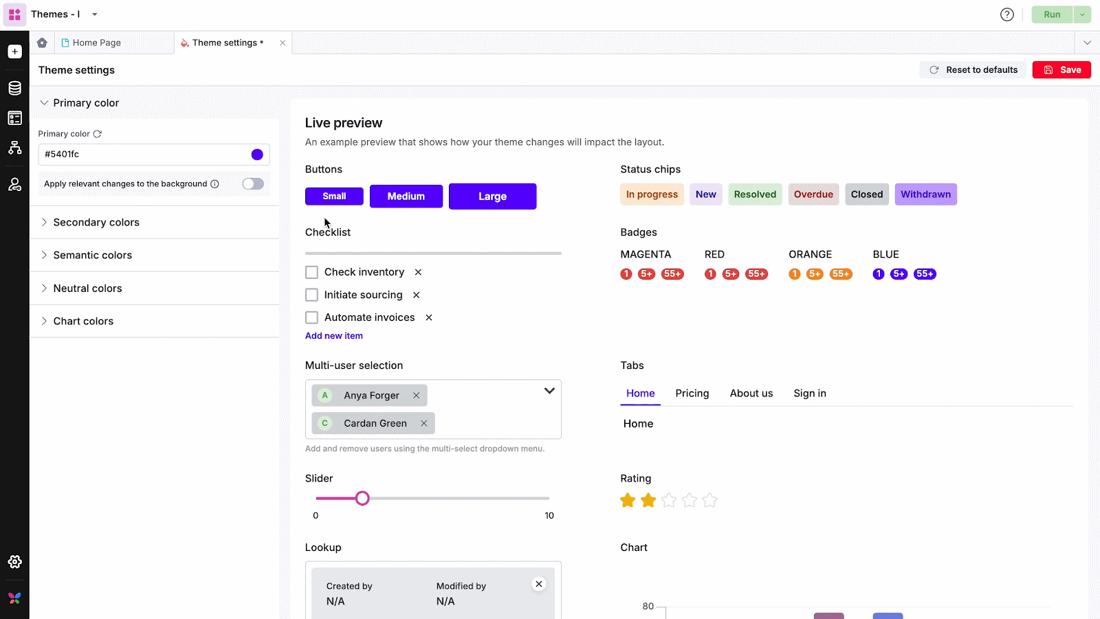 Customizing themes for Kissflow Apps - Theme settings - Kissflow 
