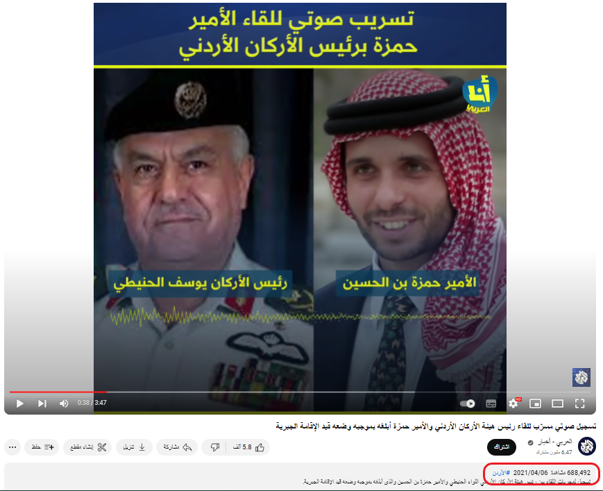 الأمير حمزة ورئيس الأركان الأردني