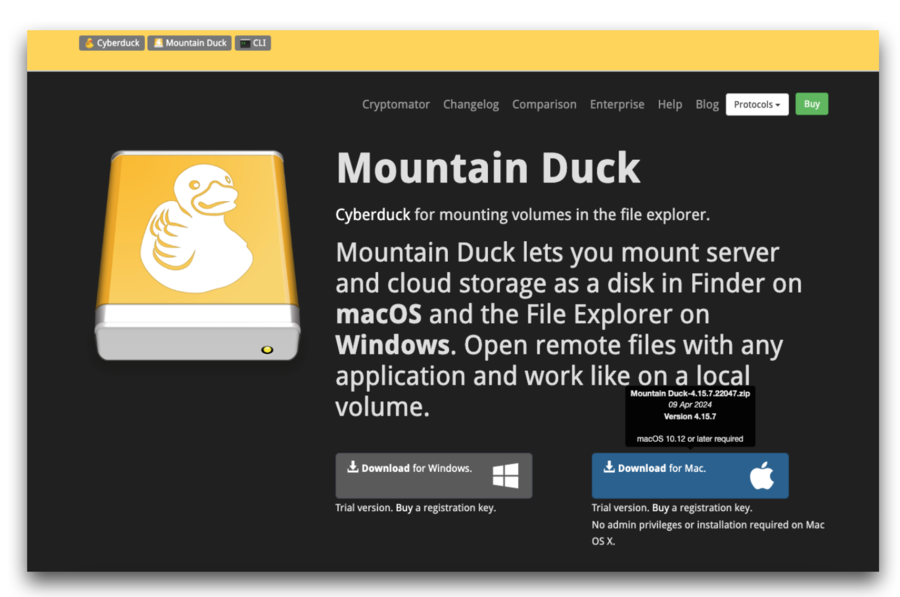 sftp mountain duck integration